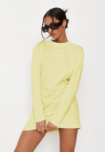 missguided lime missguided basic t shirt dress