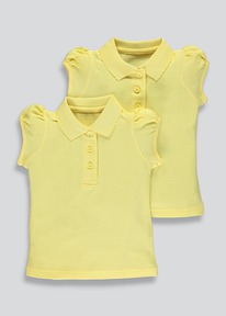 Matalan ���� ���/Yellow Scallop Collar School Polo Shirts ���
