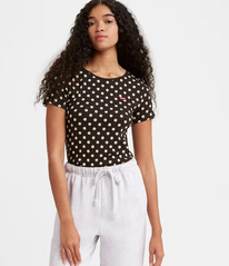 LS HONEY SHORT SLEEVE T-SHIRT Small Sweet Daisy Caviar - Black