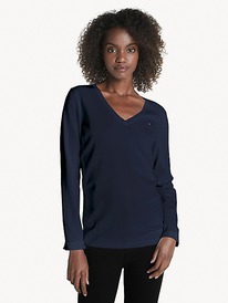 TH ESSENTIAL SOLID V-NECK SWEATER Sky Captain