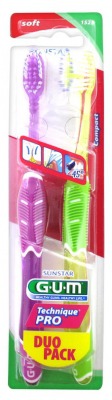 cocooncenter  	 GUM Technique Pro Duo Pack 2 Soft Toothbrushes 1525