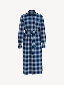 TH CHECK PRINT SHIRTDRESS Greek Isle Blue Multi