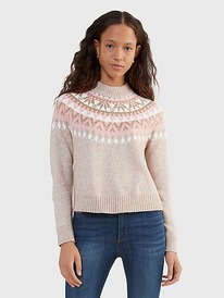 TH RAGLAN SNOWFLAKE SWEATER Light Heather Fawn