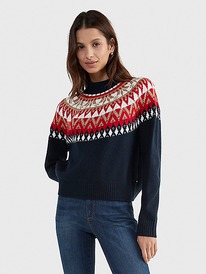 TH RAGLAN SNOWFLAKE SWEATER Sky Captain