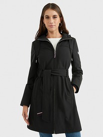 TH BELTED HOODED PARKA Black