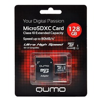 ����� ����-������ MicroSD 128 �� Qumo +SD ��������� UHS-I 3.0