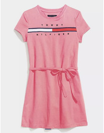 TH KIDS FLAG LOGO T-SHIRT DRESS Pale Primrose