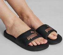 PUMA Cool Cat 2.0 Womens Slides PUMA Black-Rose Gold