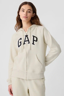 gapfactory Gap Logo Zip Hoodie Tan Chino