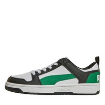 Mandmdirect Puma Junior Boys Rebound Layup Lo SL Trainers White/Green/Black