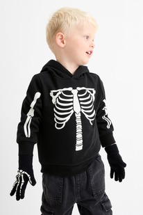 CA Halloween - Skelett - Set - Hoodie und Handschuhe - 2 teilig