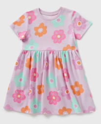 Matalan Girls Lilac Floral Spring Dress (1-7yrs)