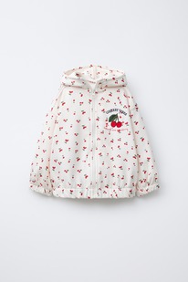 zara KAPUZENSWEATSHIRT MIT KIRSCHSTICKEREI