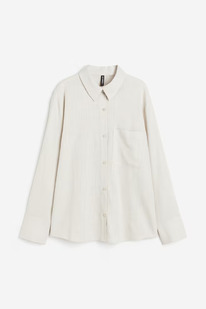 �� Linen-blend shirt Light beige