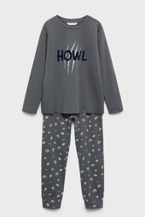 Mangooutlet Pijama Halloween mscara Gris antracita