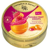 worldofsweets Cavendish & Harvey Double Fruit Drops Orange with Rasperry Filling