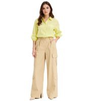 outlet46 Damen Cargo-Hose praktische Baumwolle Wide-Leg High-Waist Sommer-Hose 9