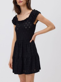 reserved Minikleid mit Lochmuster