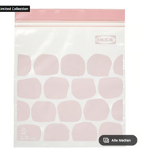 ikea ISTAD Beutel, wiederverschliebar, hellrosa, 1 l