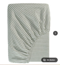 ikea SOLFIBBLA Spannbettlaken,wei grn/Streifen
