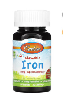 Carlson, Kids Chewable Iron, ��������, 15 ��, 30 ��������
