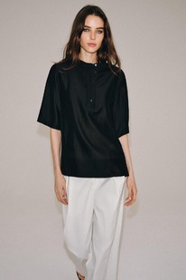 zara FLIESSENDE BLUSE MIT KURZEN RMELN ZW COLLECTION